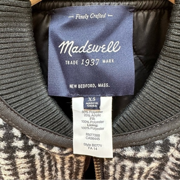 Madewell Black Plaid‎ Copeland Reversible Vest Preppy Minimalist Neutral Size XS - Picture 4 of 4
